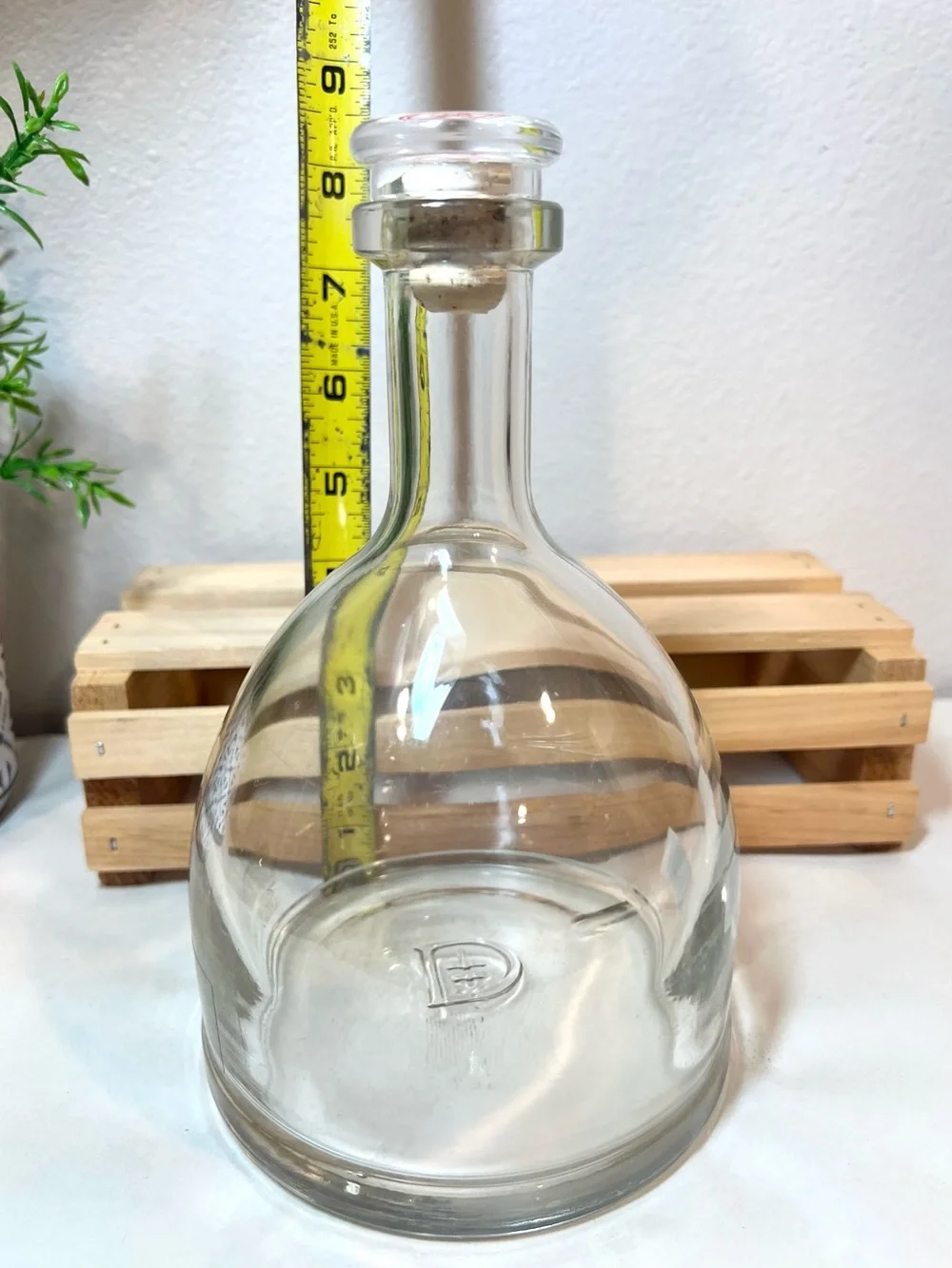 ☀️2/$20 Clear Glass Decanter Bottle w Cork Stopper | Empty D'USSÉ Cognac Bottle